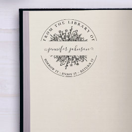 Elegant botanische wilde bloemen uit de bibliothee rubberstempel