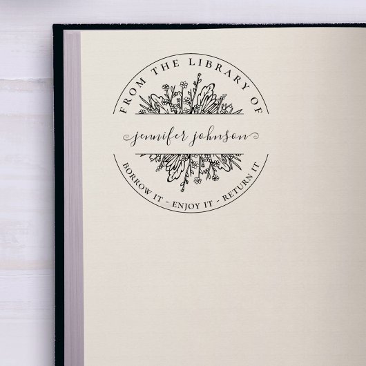 Elegant botanische wilde bloemen uit de bibliothee rubberstempel