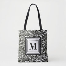 Elegant botanische zwart-wit monogrammen