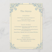 Elegant Boter Geel  Lijst Trouwmenu Menu (Voorkant)