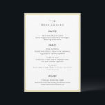 Elegant Boter Geel Monogram Moderne Trouwdag Menu<br><div class="desc">Moderne trouwmenus met een strak design met schreef- en scriptlettertypen.</div>