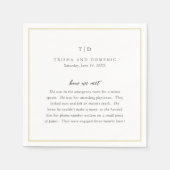 Elegant Boter Geel Monogram Moderne Trouwdag Servet (Voorkant)