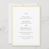 Elegant Boter Geel Monogram Moderne Trouwfeest Save The Date (Voorkant)