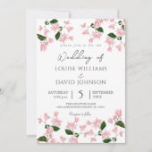 Elegant Bougainvillea Flower Wedding Invitation Kaart (Voorkant)