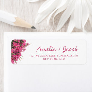 Elegant Bougainvillea Huwelijks Retouradres Etiket