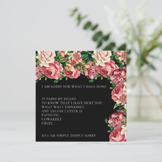 Elegant Bouquet Blush Het spijt me dat ik Kaart be (Staand voorkant)