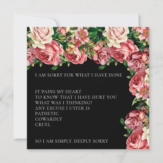 Elegant Bouquet Blush Het spijt me dat ik Kaart be (Voorkant)