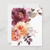 Elegant Bouquet Burgundy Wedding Enclosure Cards (Achterkant)