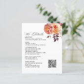 Elegant Bouquet Burgundy Wedding Enclosure Cards (Staand voorkant)