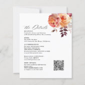 Elegant Bouquet Burgundy Wedding Enclosure Cards (Voorkant)