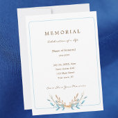 Elegant Bouquet des Leaves Memorial Invitation Kaart