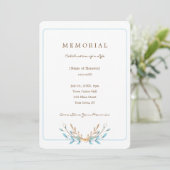 Elegant Bouquet des Leaves Memorial Invitation Kaart (Staand voorkant)