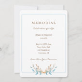 Elegant Bouquet des Leaves Memorial Invitation Kaart (Voorkant)