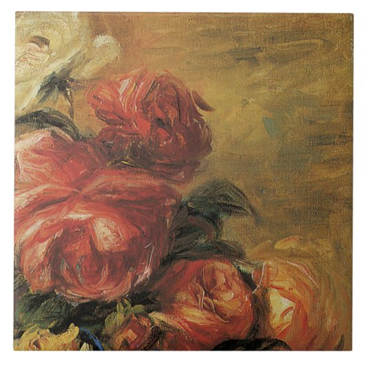  Elegant Bouquet Rozen Floral Geel Roze Tegeltje (Voorkant)