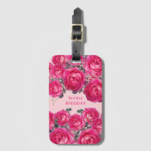 Elegant Bouquet van Rozen Gepersonaliseerd Bagagelabel (Voorkant (verticaal))