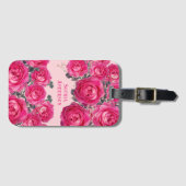 Elegant Bouquet van Rozen Gepersonaliseerd Bagagelabel (Voorkant (horizontaal))