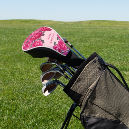 Elegant Bouquet van Rozen Gepersonaliseerd Golfheadcover (Insitu)