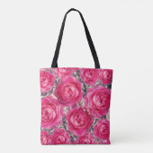 Elegant Bouquet van Rozen Gepersonaliseerd Tote Bag (Achterkant)
