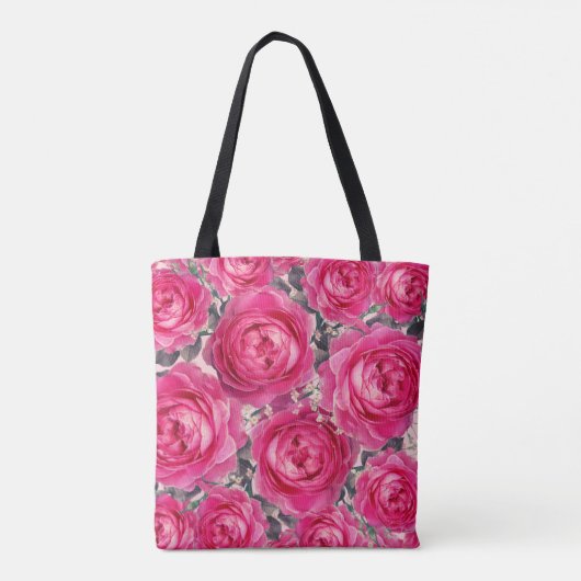 Elegant Bouquet van Rozen Gepersonaliseerd Tote Bag (Achterkant)