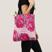 Elegant Bouquet van Rozen Gepersonaliseerd Tote Bag (Dichtbij)