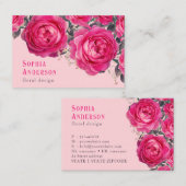 Elegant Bouquet van Rozen Visitekaartje (Voorkant / Achterkant)