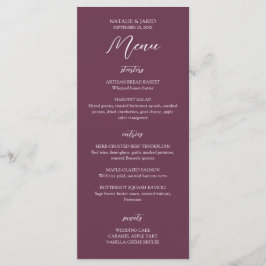 Elegant Bourgogne Bruiloft Menu
