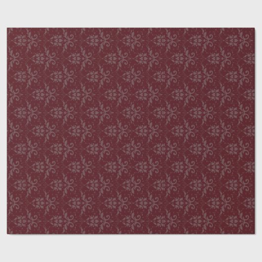 Elegant Bourgogne Damask-pakpapier Cadeaupapier (Zoom)