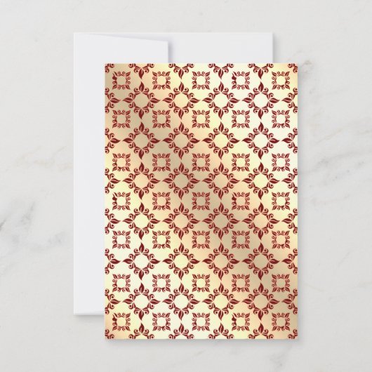 Elegant Bourgogne en gouden islamitische bruiloft RSVP Kaartje (Achterkant)