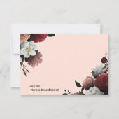 Elegant Bourgogne en roze bloemen Bedankkaart (Achterkant)