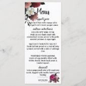 Elegant Bourgogne en roze bloemen Menu (Voorkant)