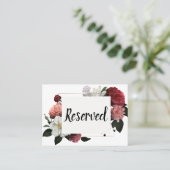 Elegant Bourgogne en roze bloemen Plaatskaartje (Staand voorkant)