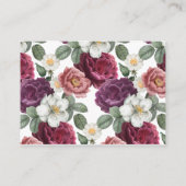 Elegant Bourgogne en roze bloemen Plaatskaartje (Achterkant)