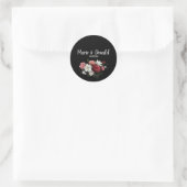 Elegant Bourgogne en roze bloemen Ronde Sticker (Tas)