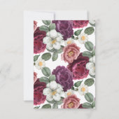 Elegant Bourgogne en roze bloemen Save The Date (Achterkant)