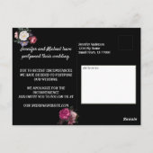 Elegant Bourgogne en roze bloemen verander de datu Briefkaart (Achterkant)