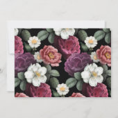 Elegant Bourgogne en roze Floral gepersonaliseerd Notitiekaartje (Achterkant)