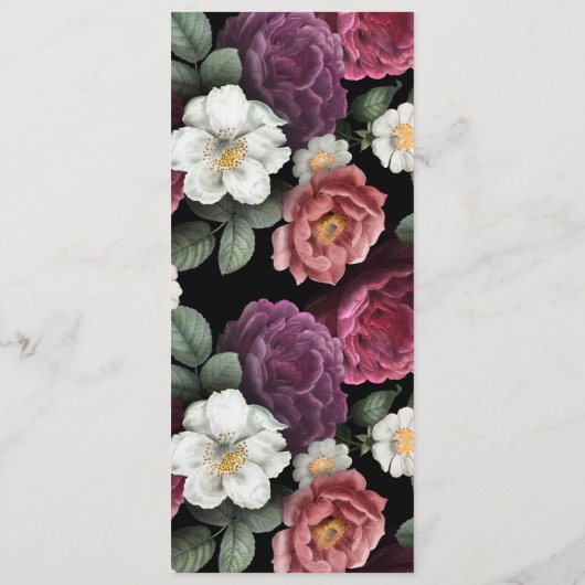 Elegant Bourgogne en Roze Gereserveerd Teken Menu (Achterkant)