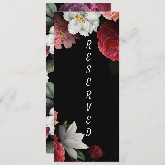 Elegant Bourgogne en Roze Gereserveerd Teken Menu (Voorkant / Achterkant)