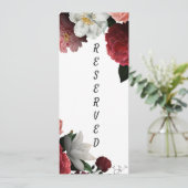 Elegant Bourgogne en roze gereserveerde stoel Menu (Staand voorkant)