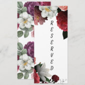 Elegant Bourgogne en roze gereserveerde stoel Menu (Voorkant / Achterkant)