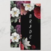 Elegant Bourgogne en roze gereserveerde stoel Menu (Voorkant / Achterkant)