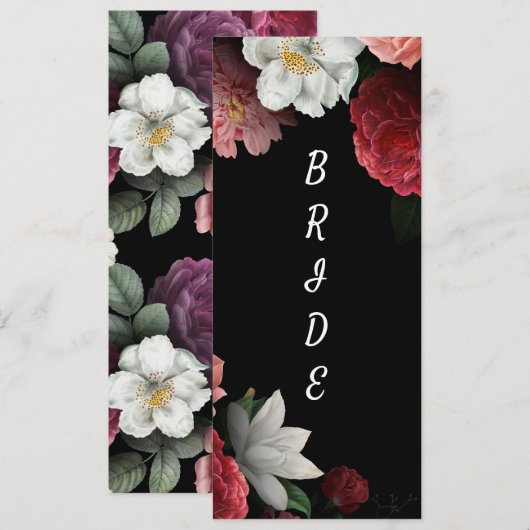 Elegant Bourgogne en roze gereserveerde stoel Menu (Voorkant / Achterkant)