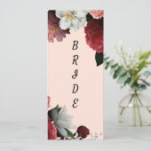 Elegant Bourgogne en roze gereserveerde stoel Menu (Staand voorkant)