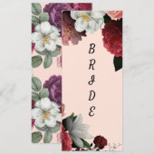 Elegant Bourgogne en roze gereserveerde stoel Menu (Voorkant / Achterkant)