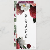 Elegant Bourgogne en roze gereserveerde stoel Menu (Voorkant / Achterkant)