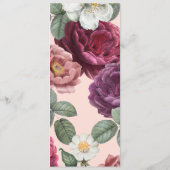 Elegant Bourgogne en roze gereserveerde stoel Menu (Achterkant)