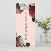 Elegant Bourgogne en roze gereserveerde stoel Menu (Staand voorkant)