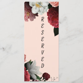 Elegant Bourgogne en roze gereserveerde stoel Menu