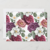 Elegant Bourgogne en roze Rozen Notitiekaartje (Achterkant)
