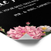 Elegant Bourgogne en roze ventilator Datum acht te Poster (Hoek)